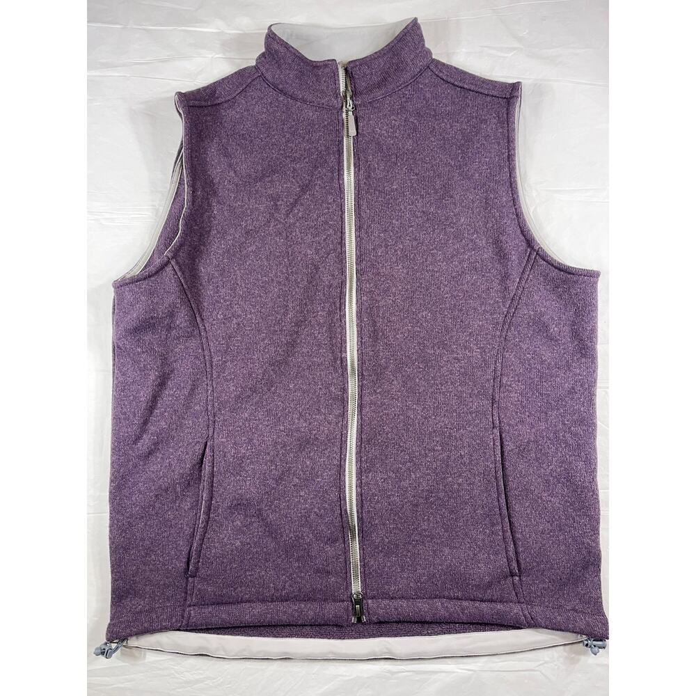 Peter Millar Crown Sport Mens Medium - Purple Full Zip Fleece Vest Lined